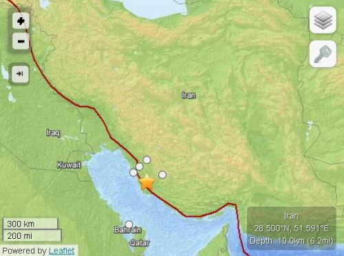 伊朗南部发生6.3级地震 震源深度10公里(图)