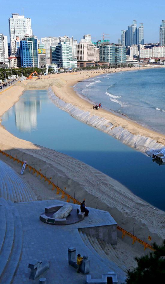 韩国釜山海云台白沙场将从40米扩建到70米