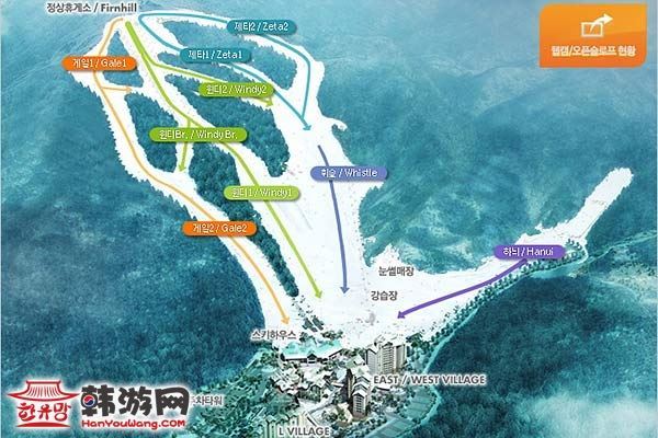 韩国昆池岩度假村滑雪场