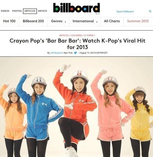 公告牌称赞Crayon Pop：继PSY《江南style》之后诞生的又一明星